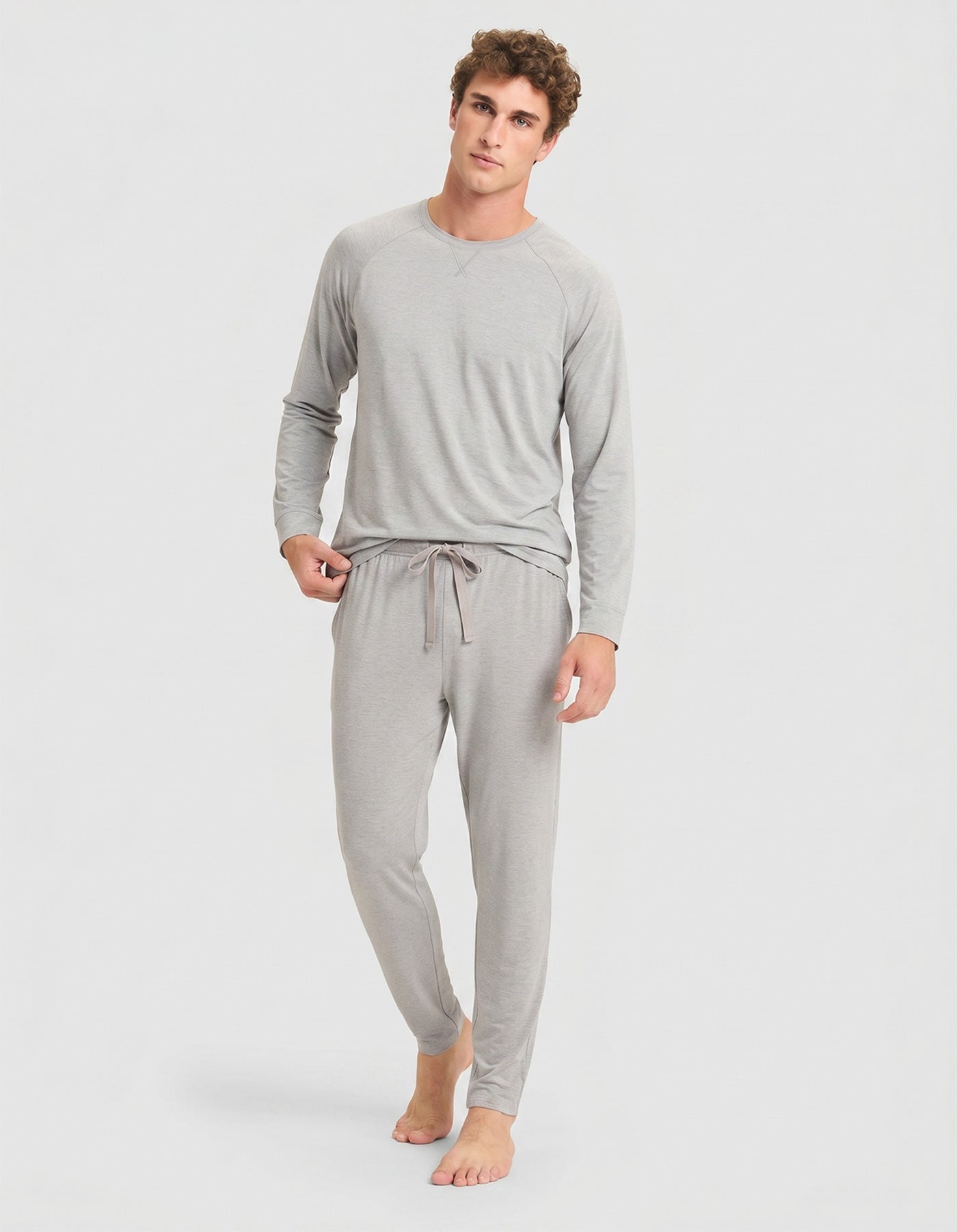 Men's Bamboo Stretch-Knit Long Sleeve Pajama Set