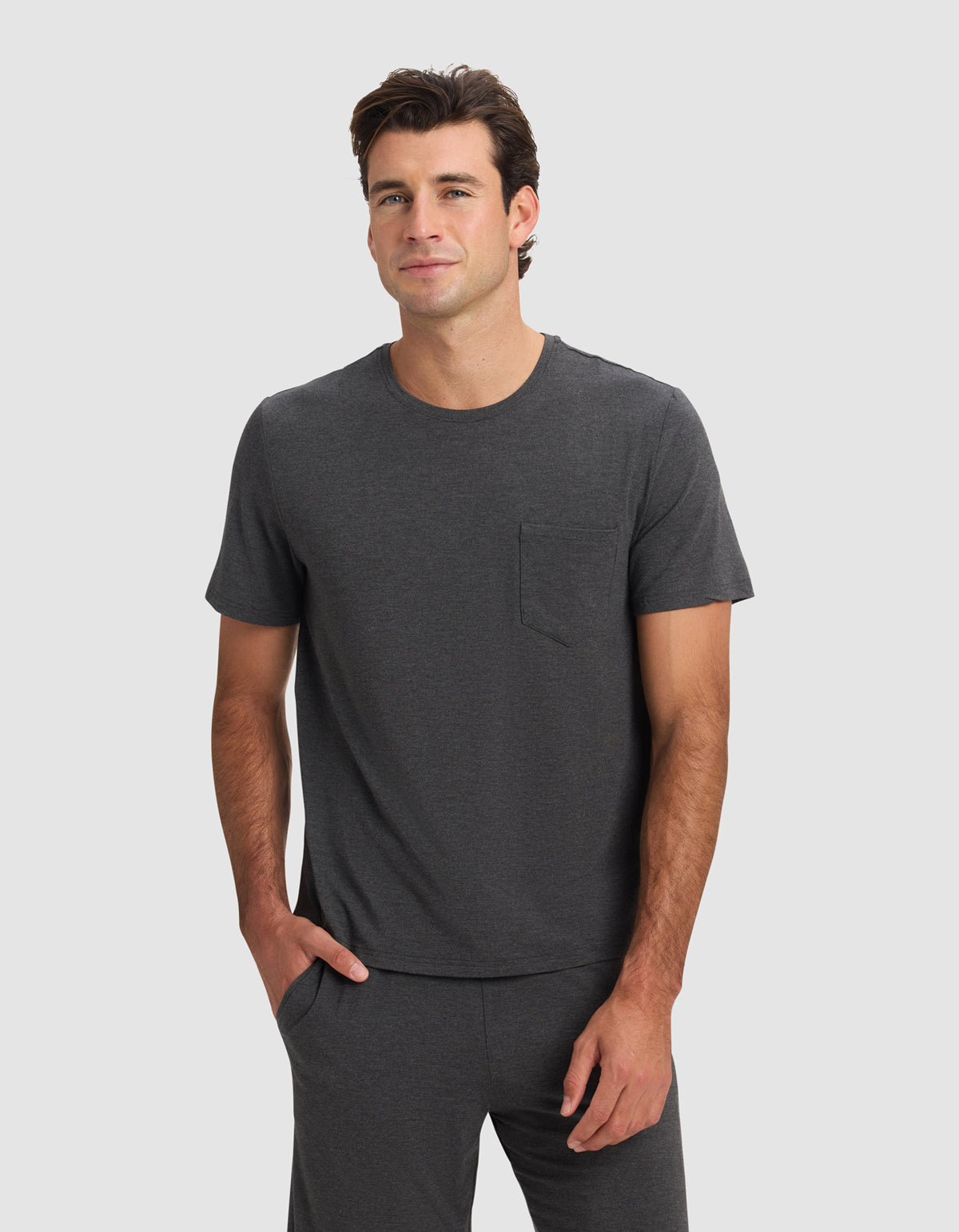 Men's Bamboo Stretch-Knit Short Sleeve Pajama Set