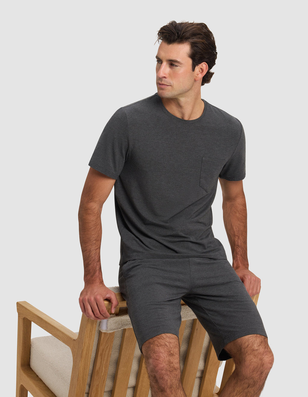 Men's Bamboo Stretch-Knit Short Sleeve Pajama Set