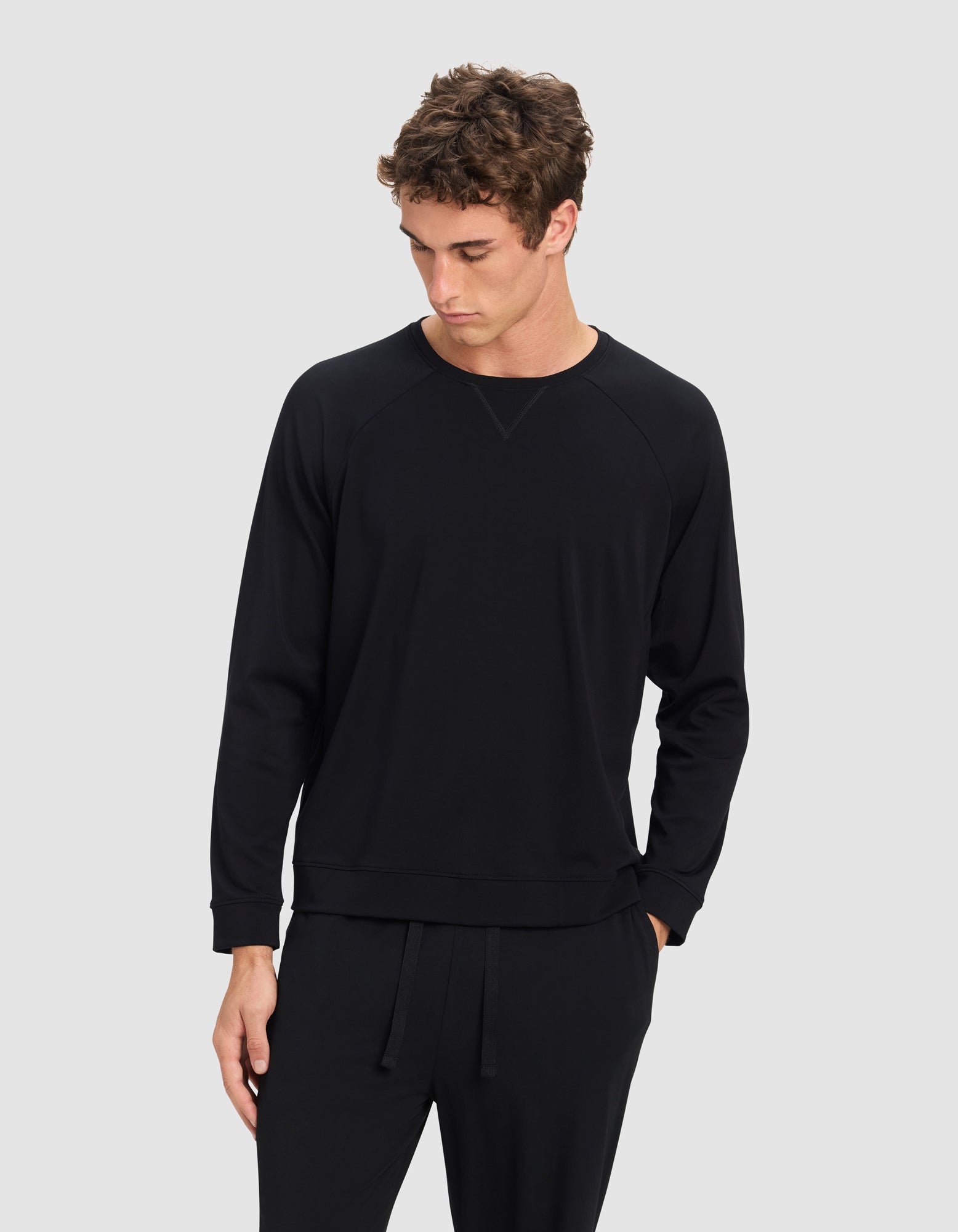 Men's Brushed Bamboo Pullover Crew - Last Chance
