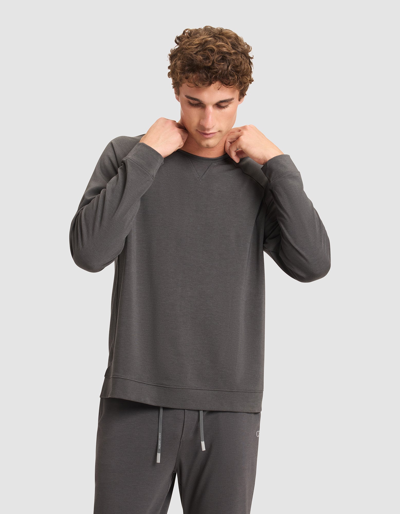 Men's Brushed Bamboo Pullover Crew - Last Chance