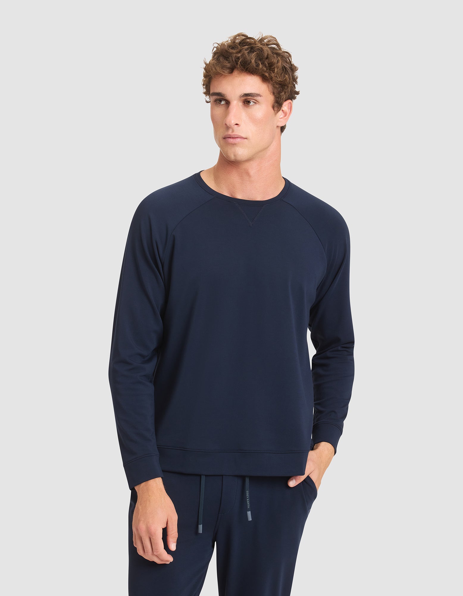Men's Brushed Bamboo Pullover Crew