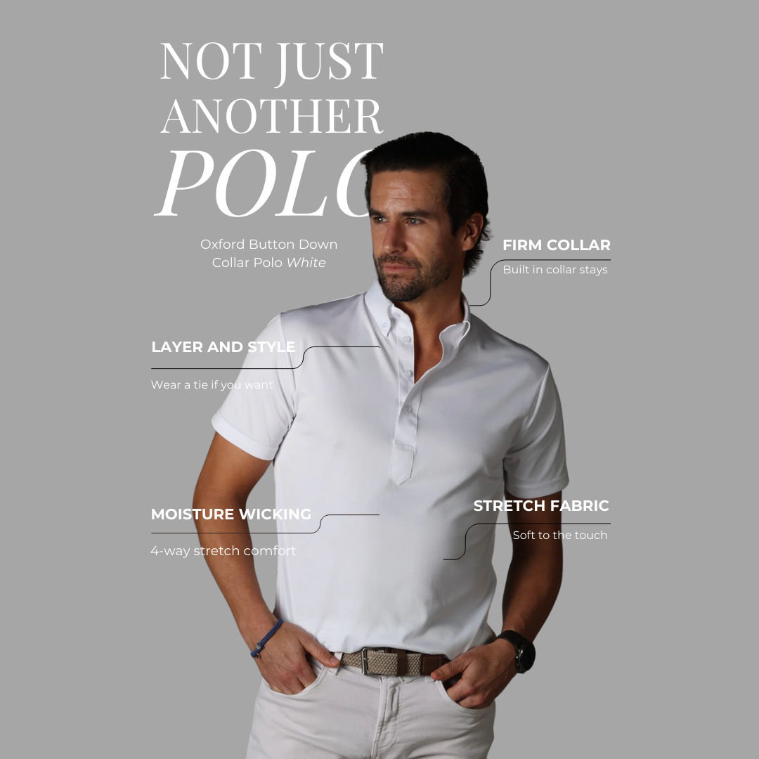 Oxford Button Down Collar Polo White Original