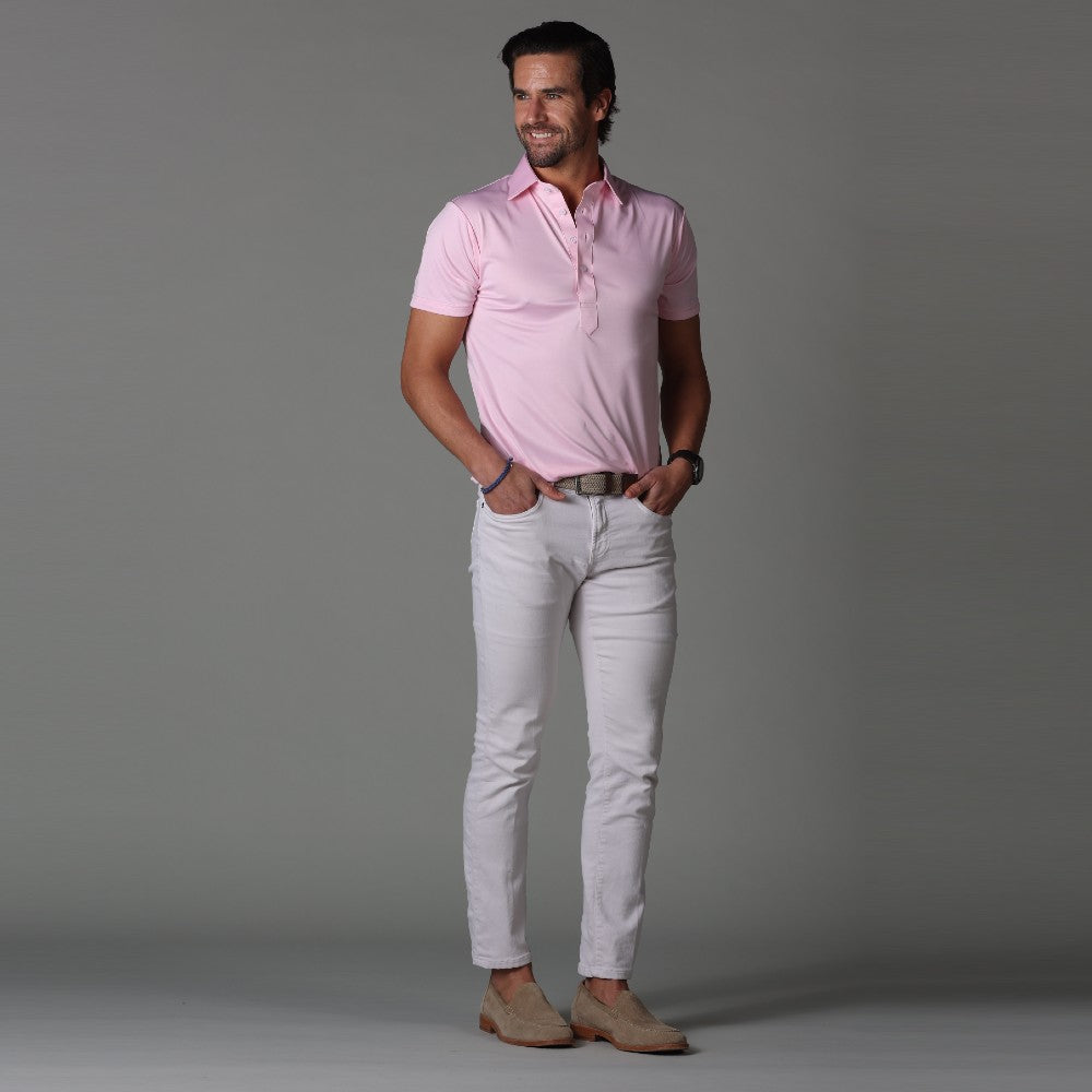 Semi-Spread Collar Polo Pink Original