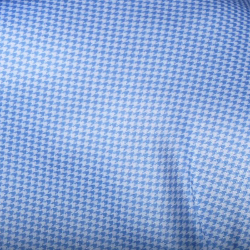 Semi-Spread Collar Polo Blue Houndstooth Original