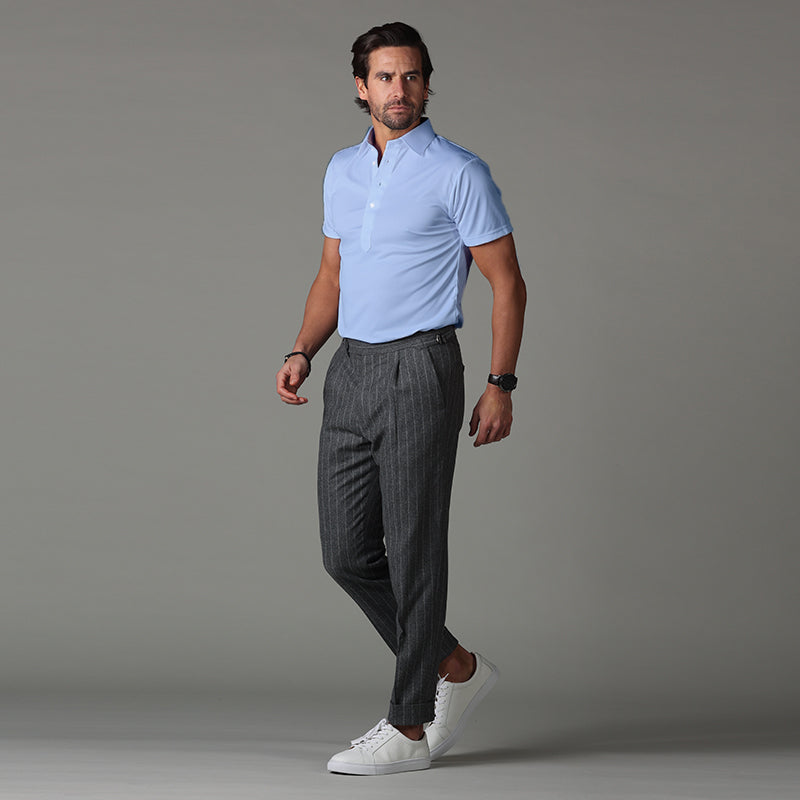 Semi-Spread Collar Polo Sky Blue Original