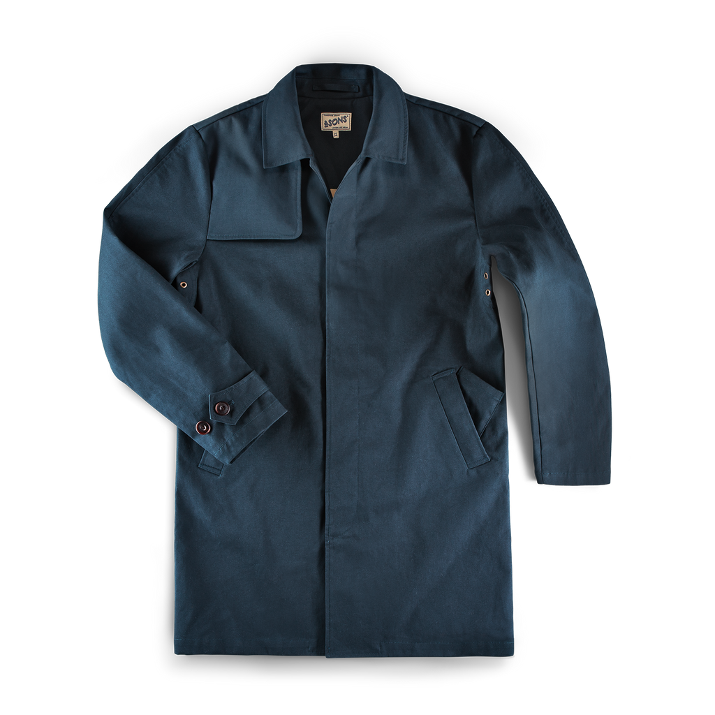 &SONS Woodward Raincoat Navy
