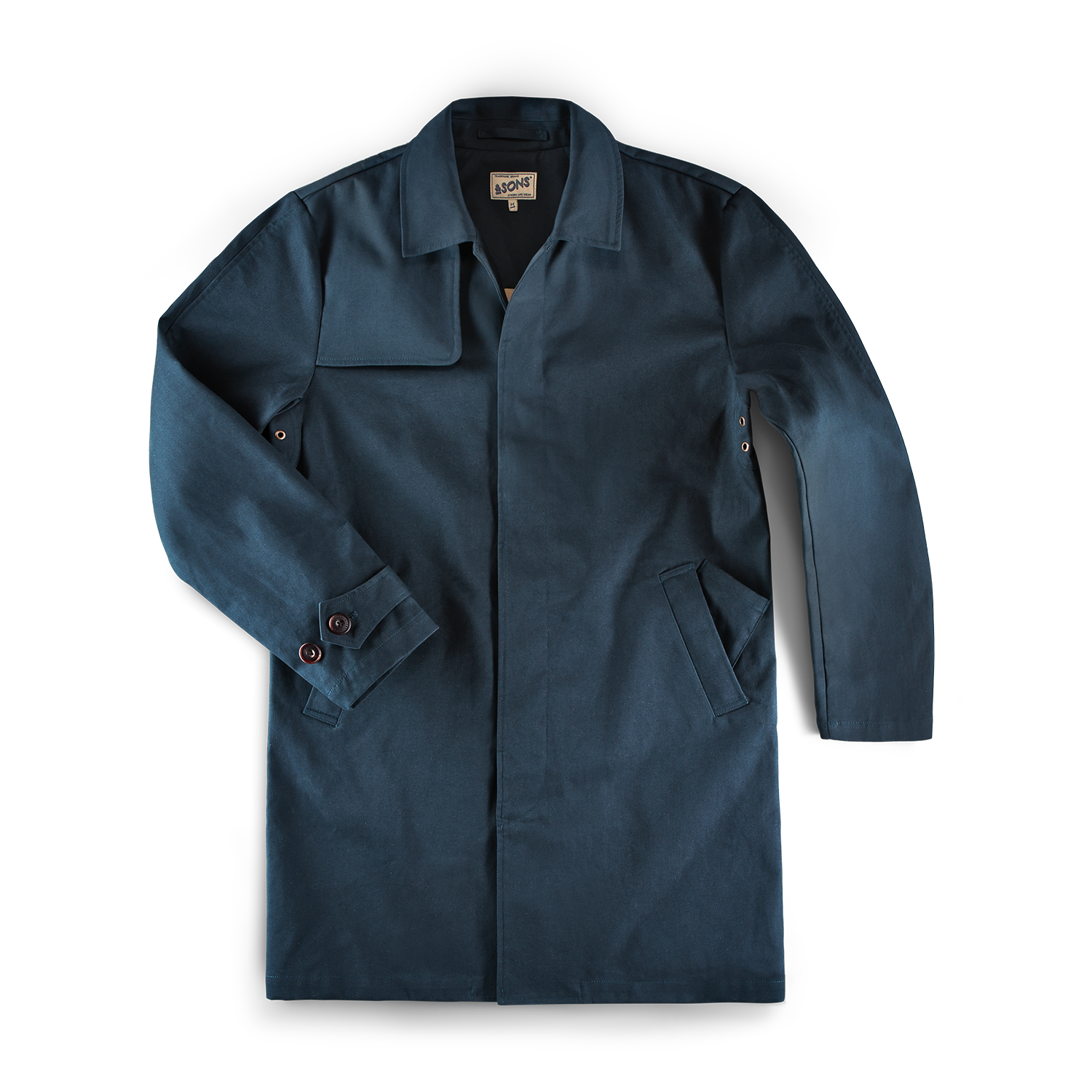 &SONS Woodward Raincoat Navy