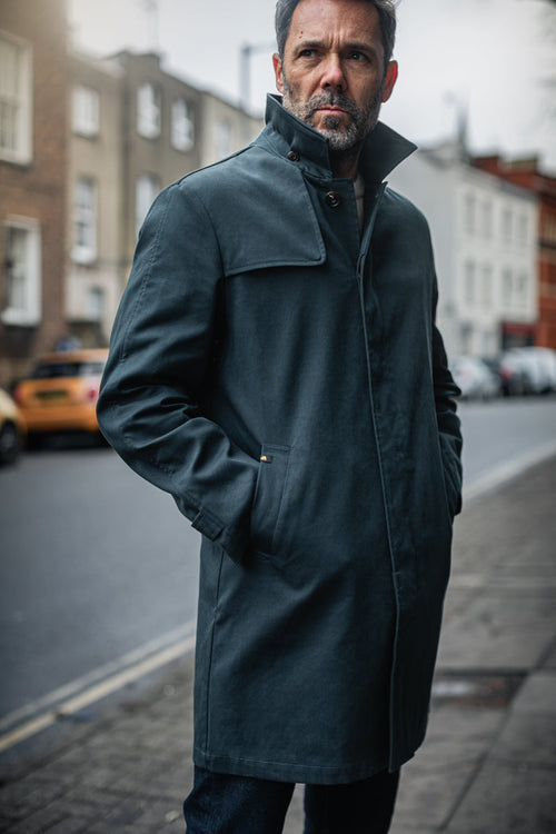 &SONS Woodward Raincoat Navy