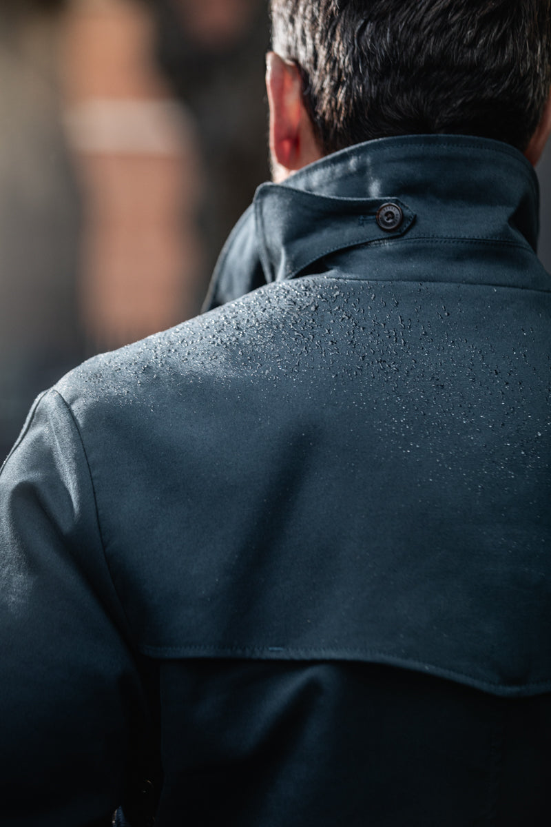 &SONS Woodward Raincoat Navy