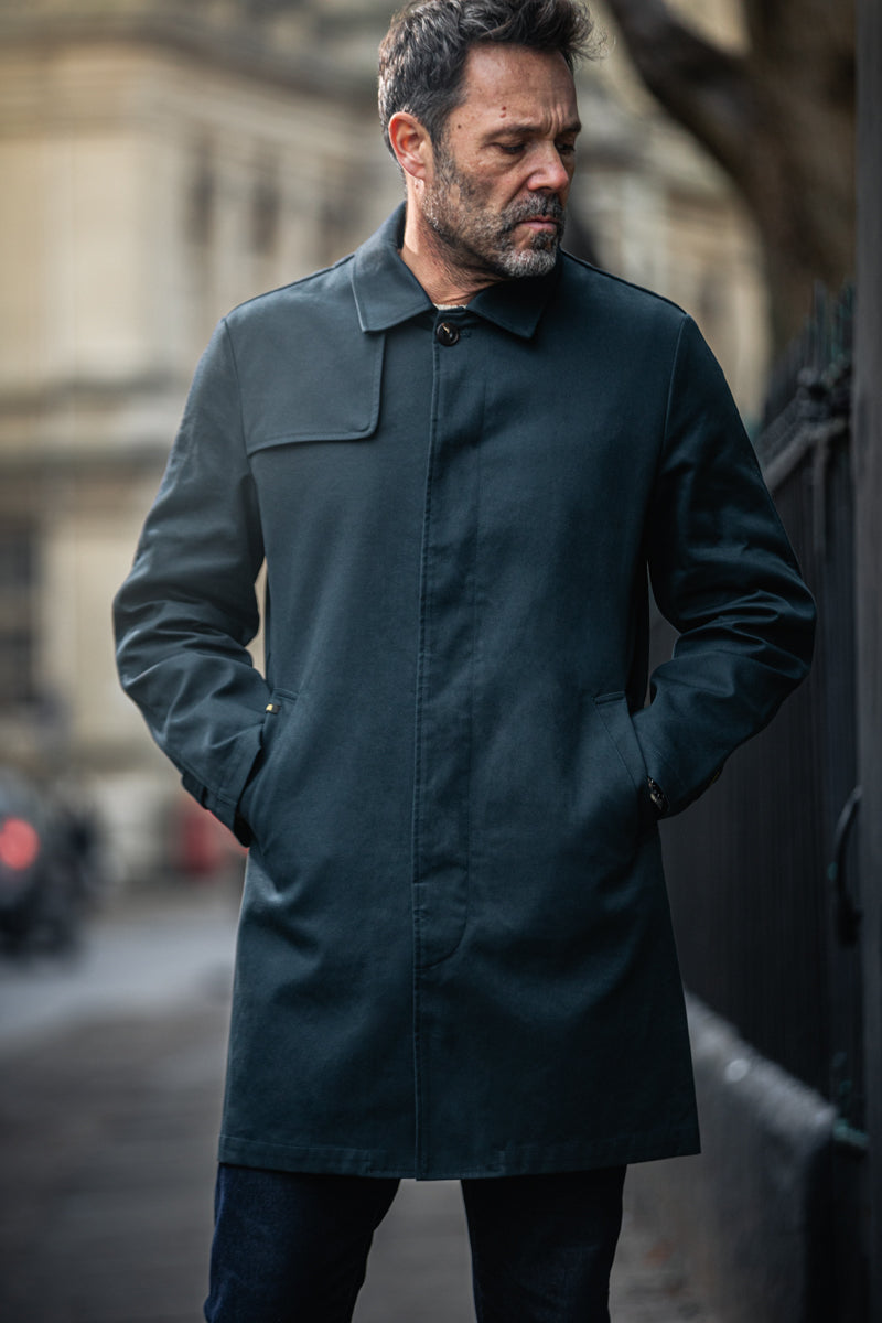 &SONS Woodward Raincoat Navy