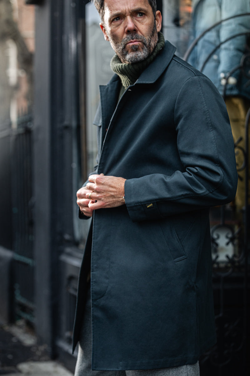 &SONS Woodward Raincoat Navy