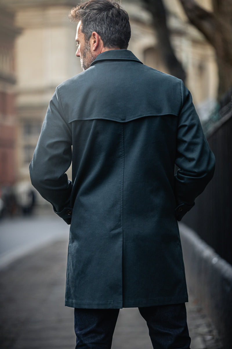 &SONS Woodward Raincoat Navy