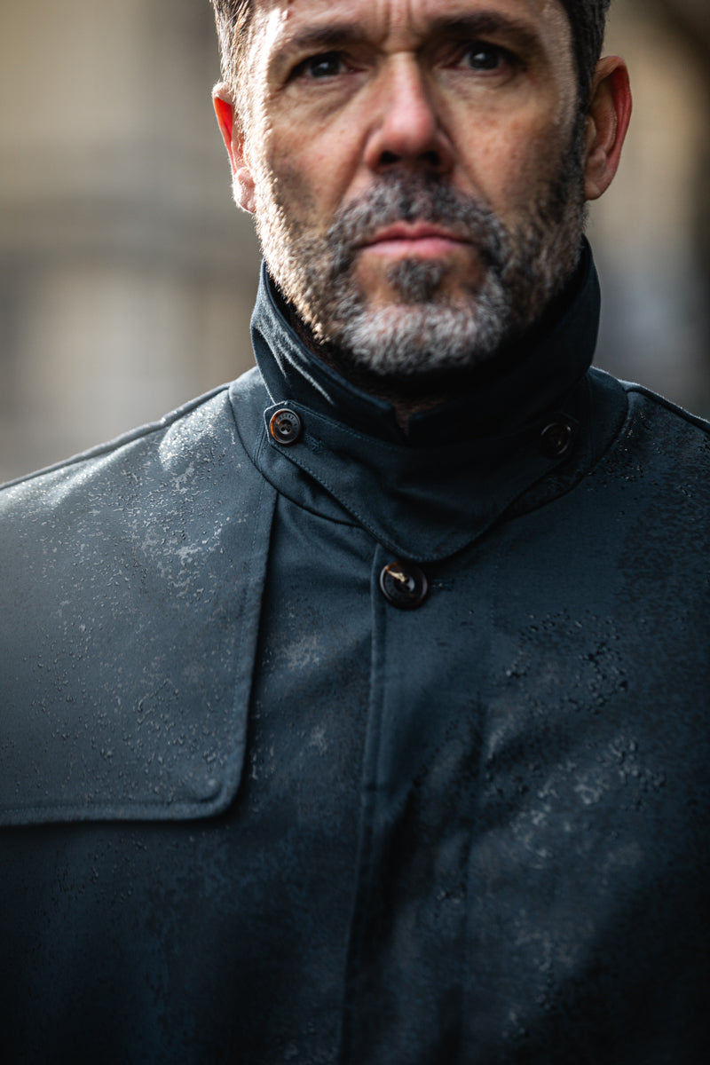&SONS Woodward Raincoat Navy