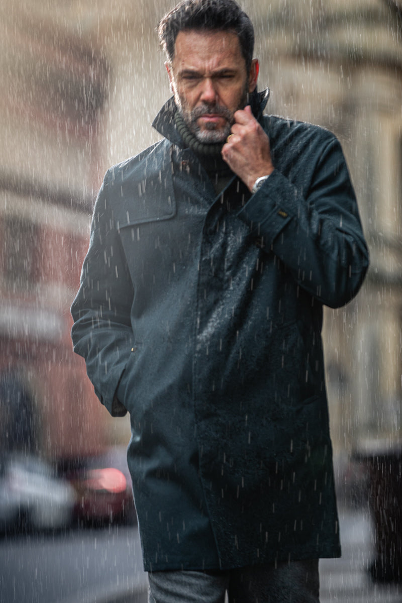&SONS Woodward Raincoat Navy