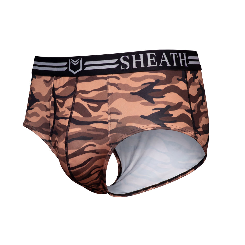 SHEATH Polyester Camo Men's Pouch American Brief