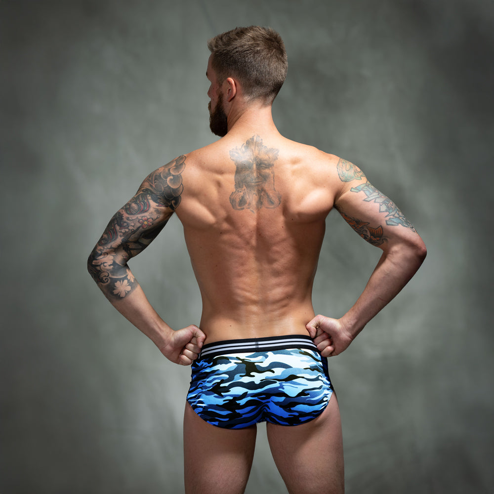 SHEATH Polyester Camo Men's Pouch American Brief (4 Pack)