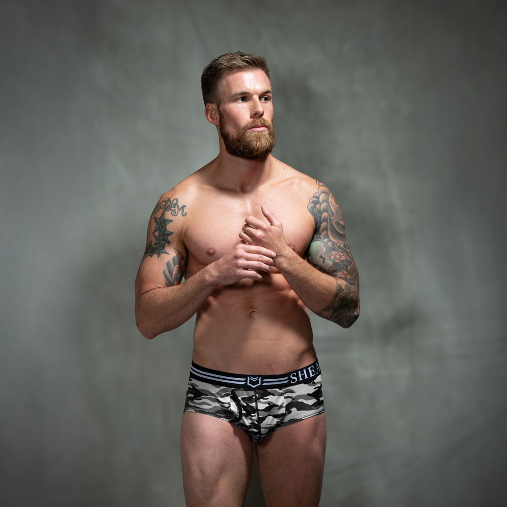 SHEATH Polyester Camo Men's Pouch American Brief