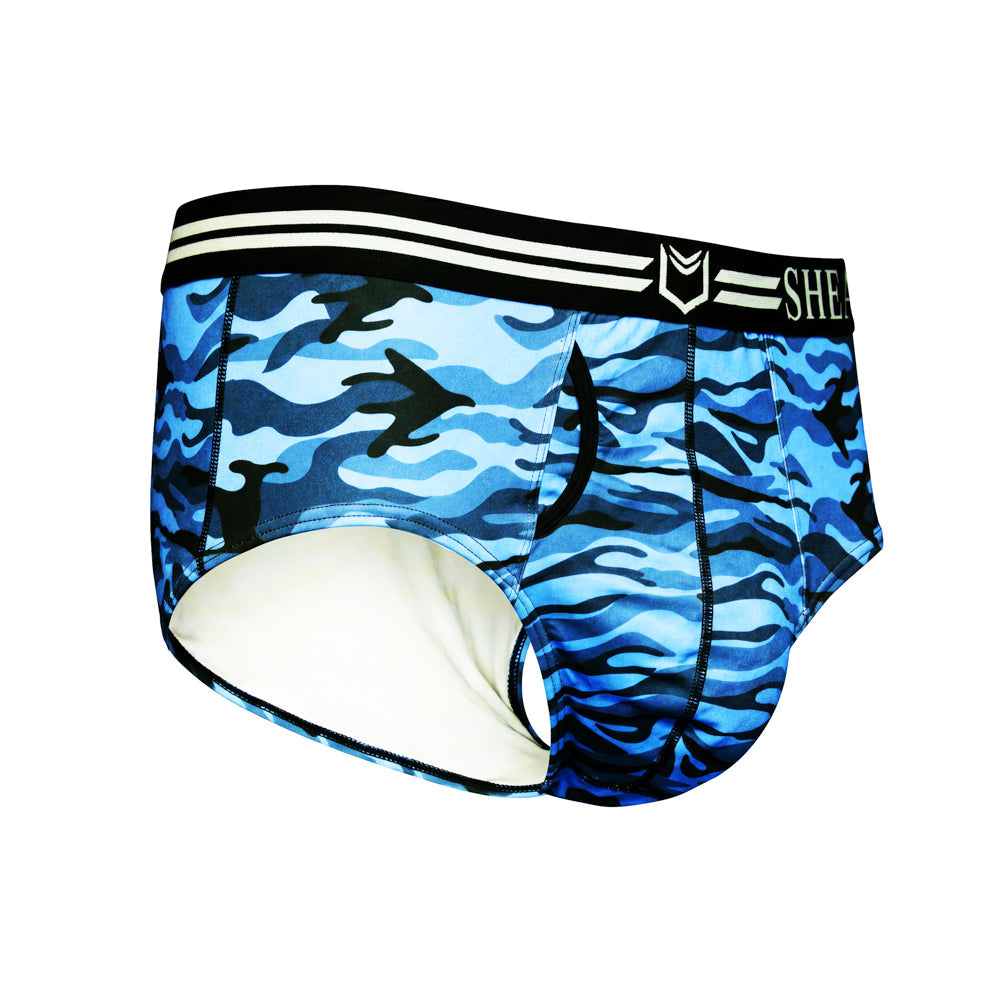 SHEATH Polyester Camo Men's Pouch American Brief (4 Pack)
