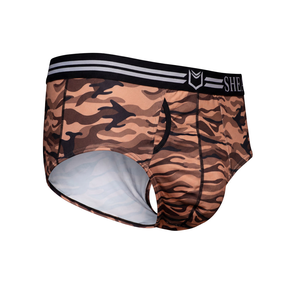 SHEATH Polyester Camo Men's Pouch American Brief (4 Pack)