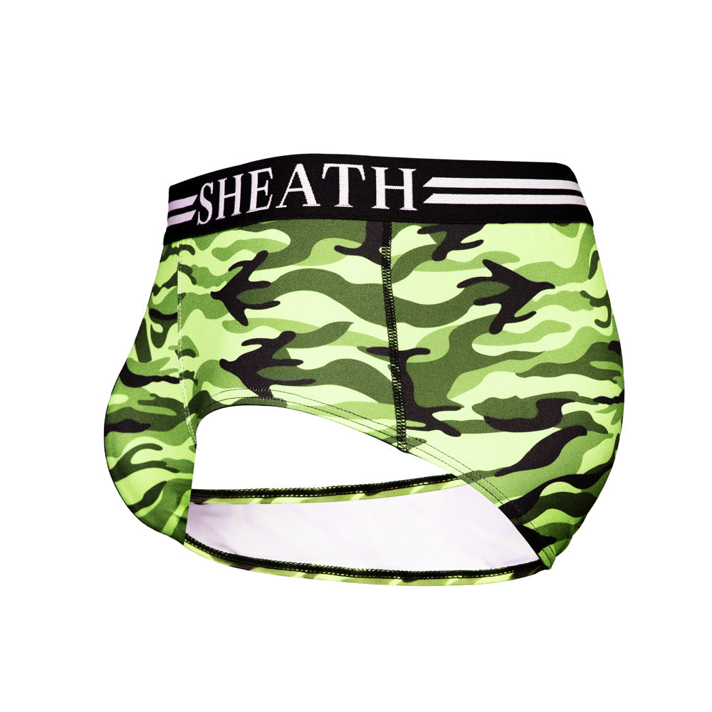 SHEATH Polyester Camo Men's Pouch American Brief (4 Pack)