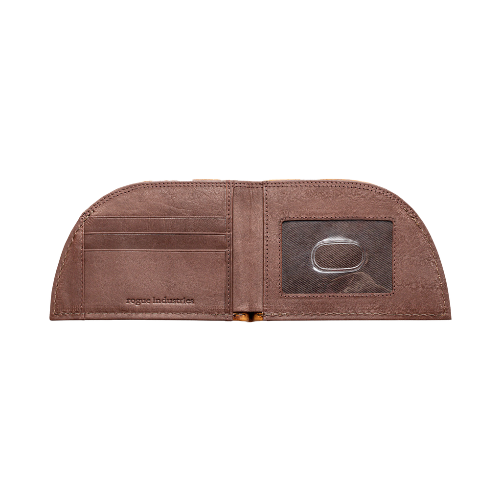 Factory Second Previously Embossed Made in Maine Front Pocket Wallet - BROWN