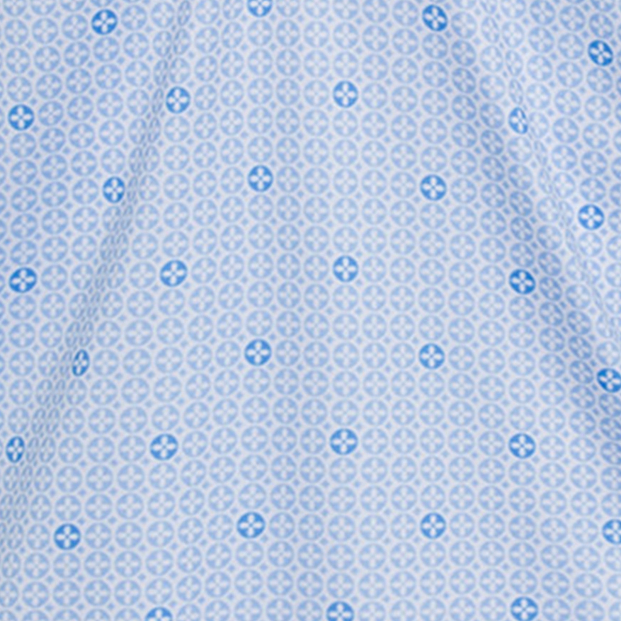 Semi-Spread Collar Polo Medallion Sky Blue