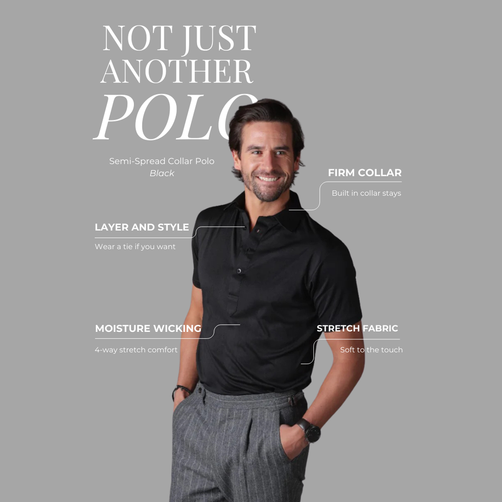 Semi-Spread Collar Polo Black Original