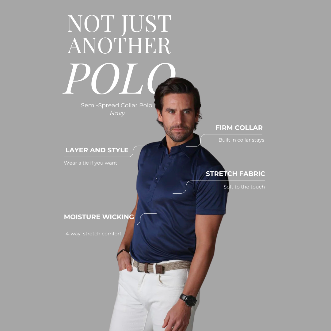 Semi-Spread Collar Polo Navy Original