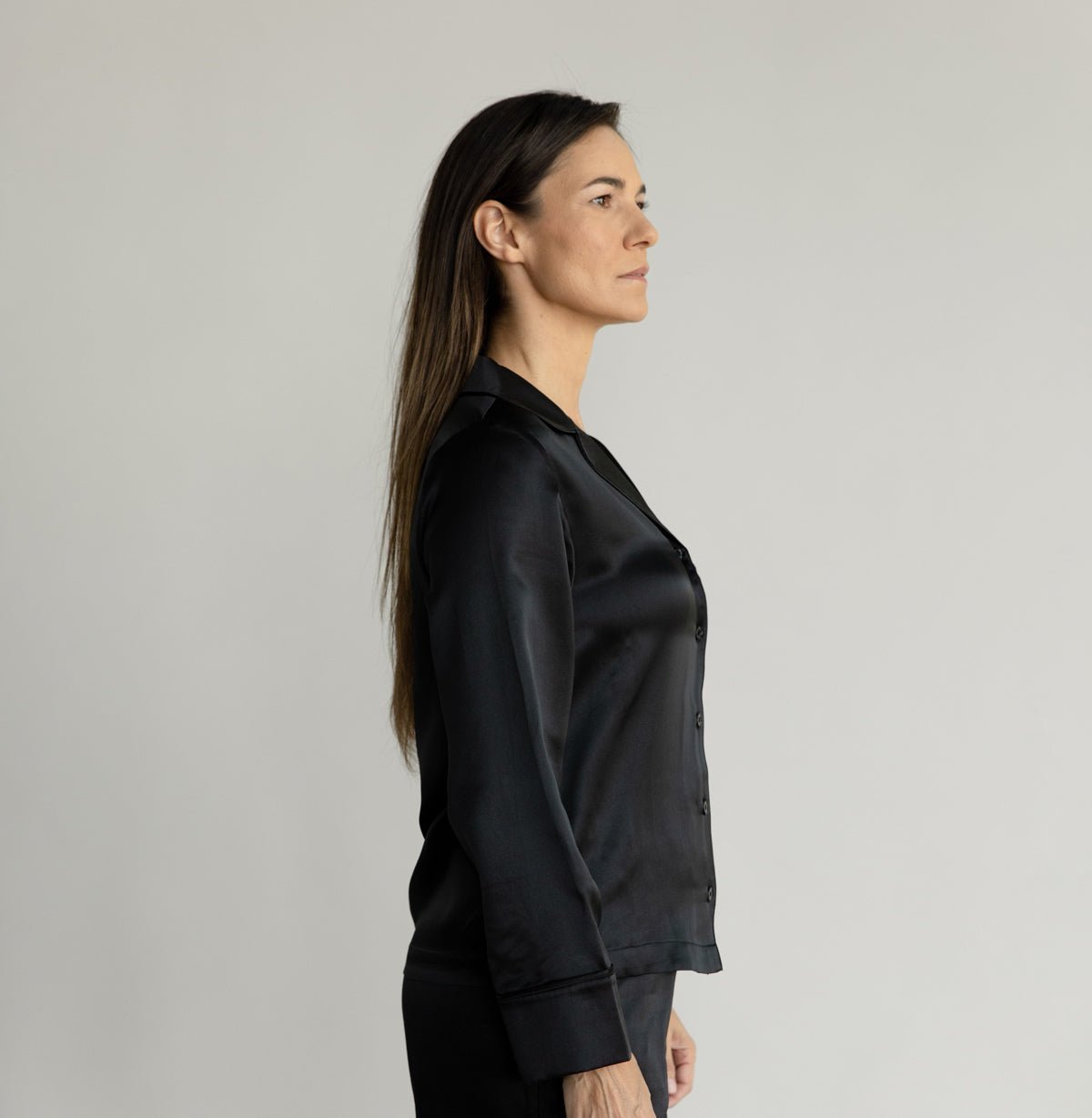 Serenity Silk Classic Long Sleeve Pajama Top - Last Chance