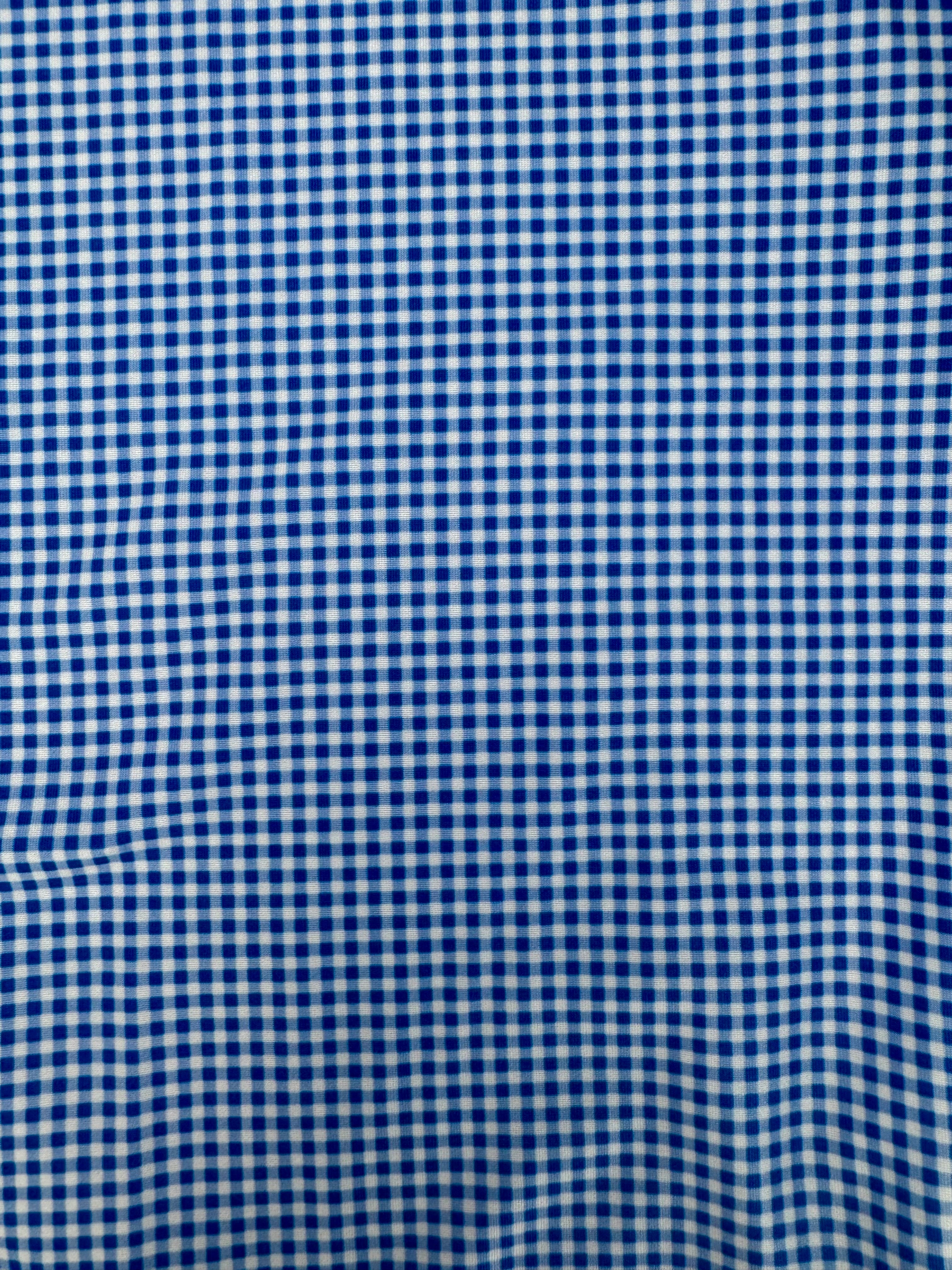 Featherweight Flex Polo Sky Blue & Navy Micro Gingham