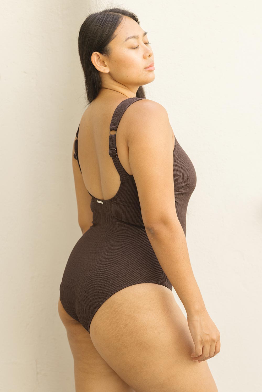 Sorrento Core Support One Piece Swim - Espresso Texture