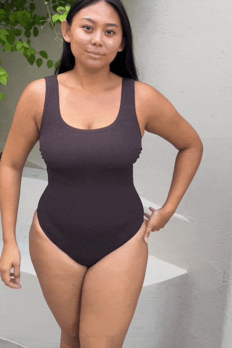 Sorrento Core Support One Piece Swim - Espresso Texture