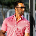 Semi-Spread Collar Polo Red Houndstooth Original