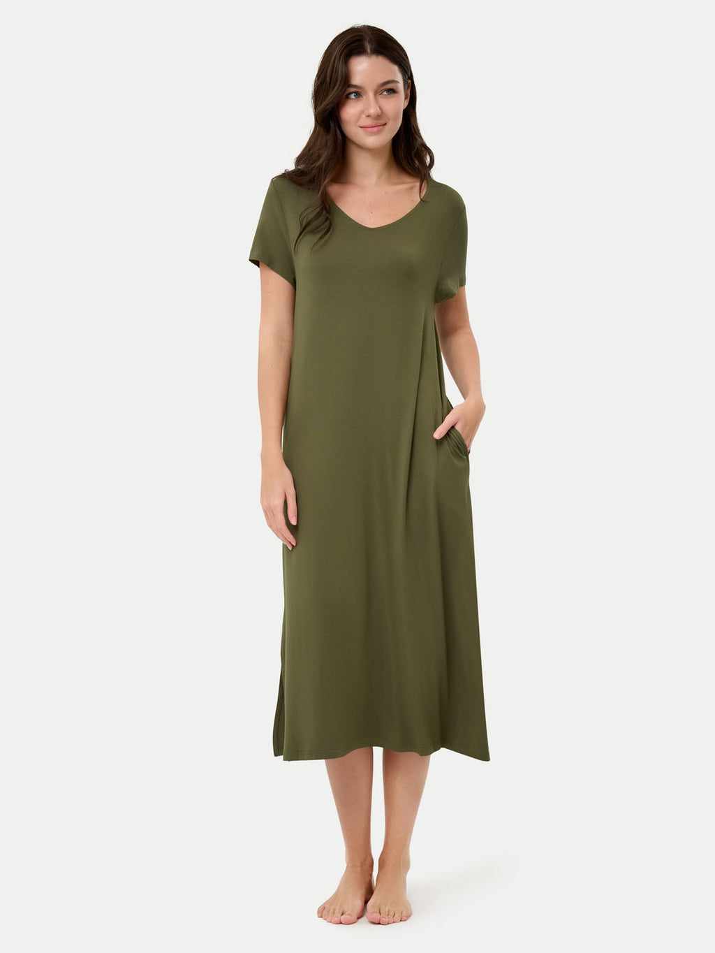 Short Sleeve Long Bamboo Sleepshirt