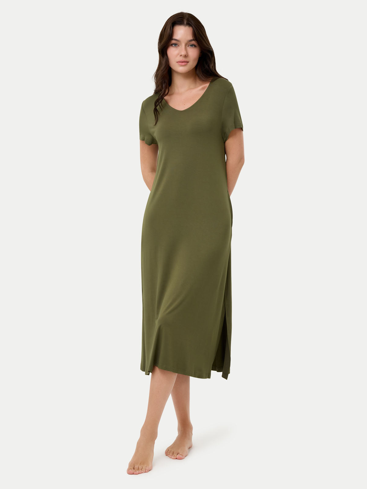Short Sleeve Long Bamboo Sleepshirt