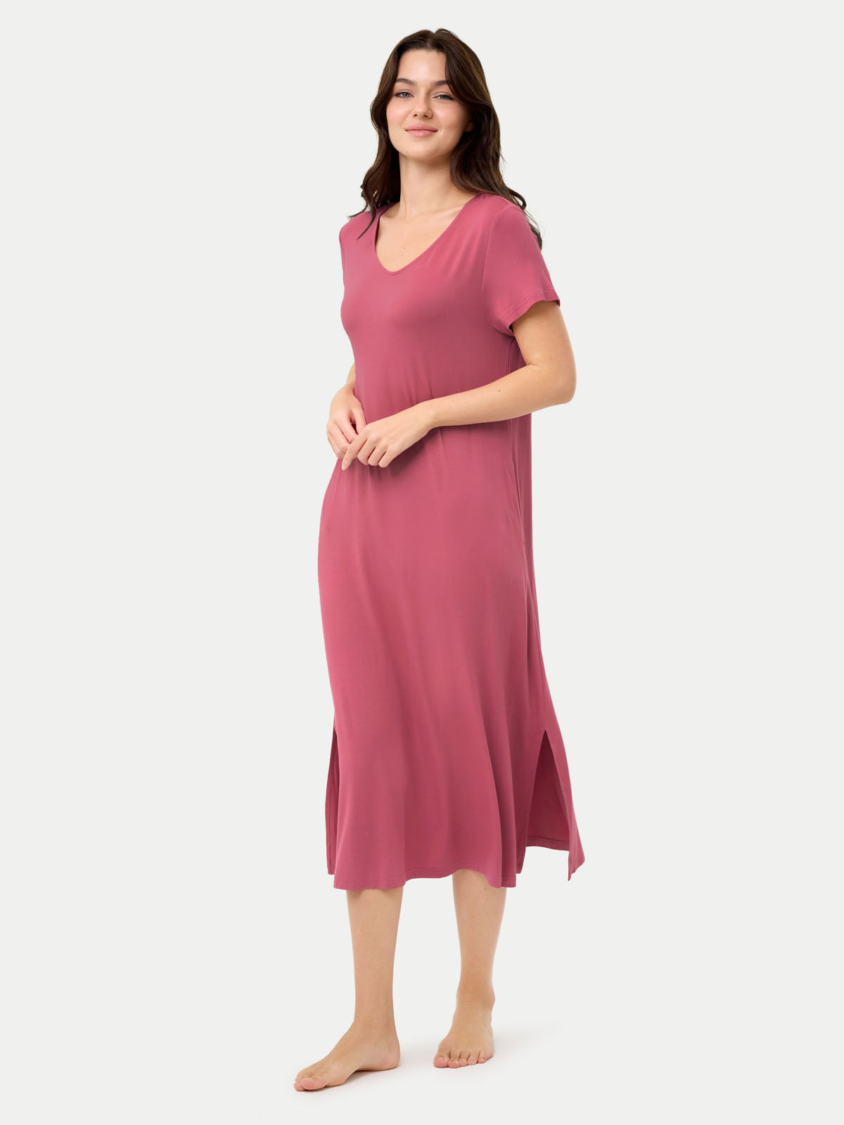Short Sleeve Long Bamboo Sleepshirt