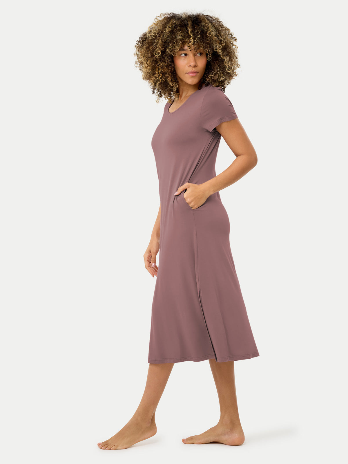 Short Sleeve Long Bamboo Sleepshirt