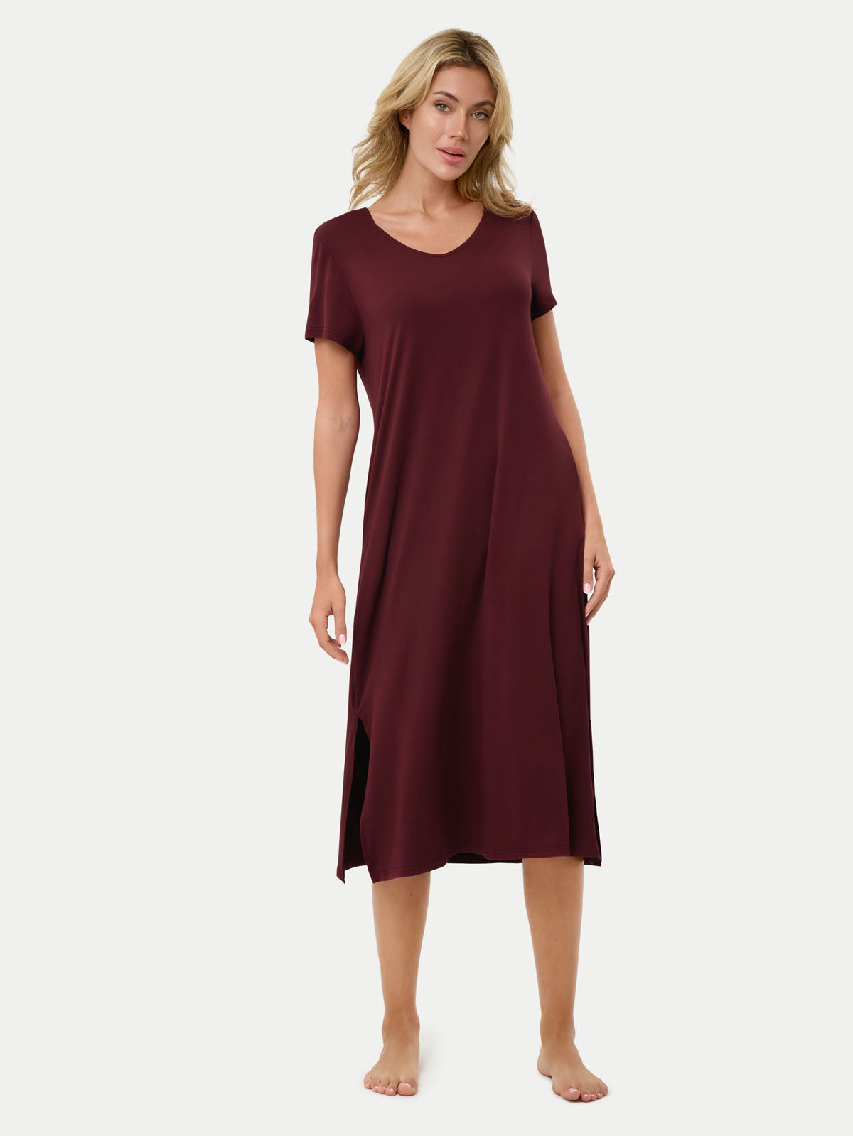 Short Sleeve Long Bamboo Sleepshirt