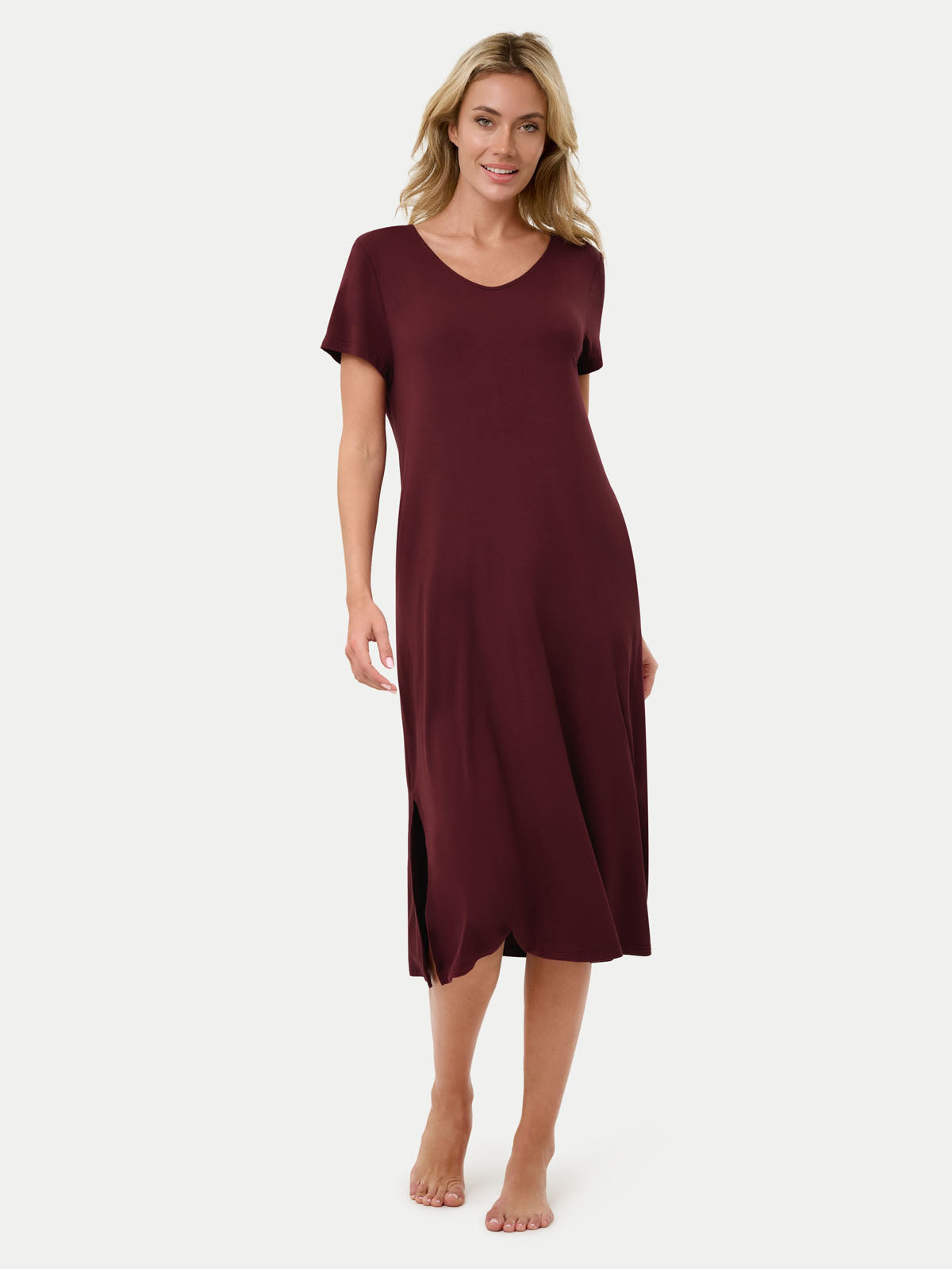 Short Sleeve Long Bamboo Sleepshirt