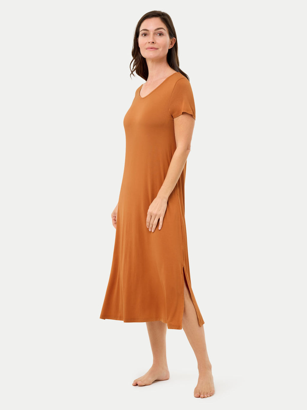 Short Sleeve Long Bamboo Sleepshirt