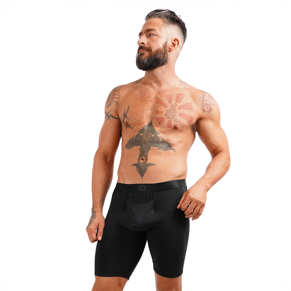 SHEATH V Modal Men's Single Pouch Horizontal Fly Boxer Brief 8"