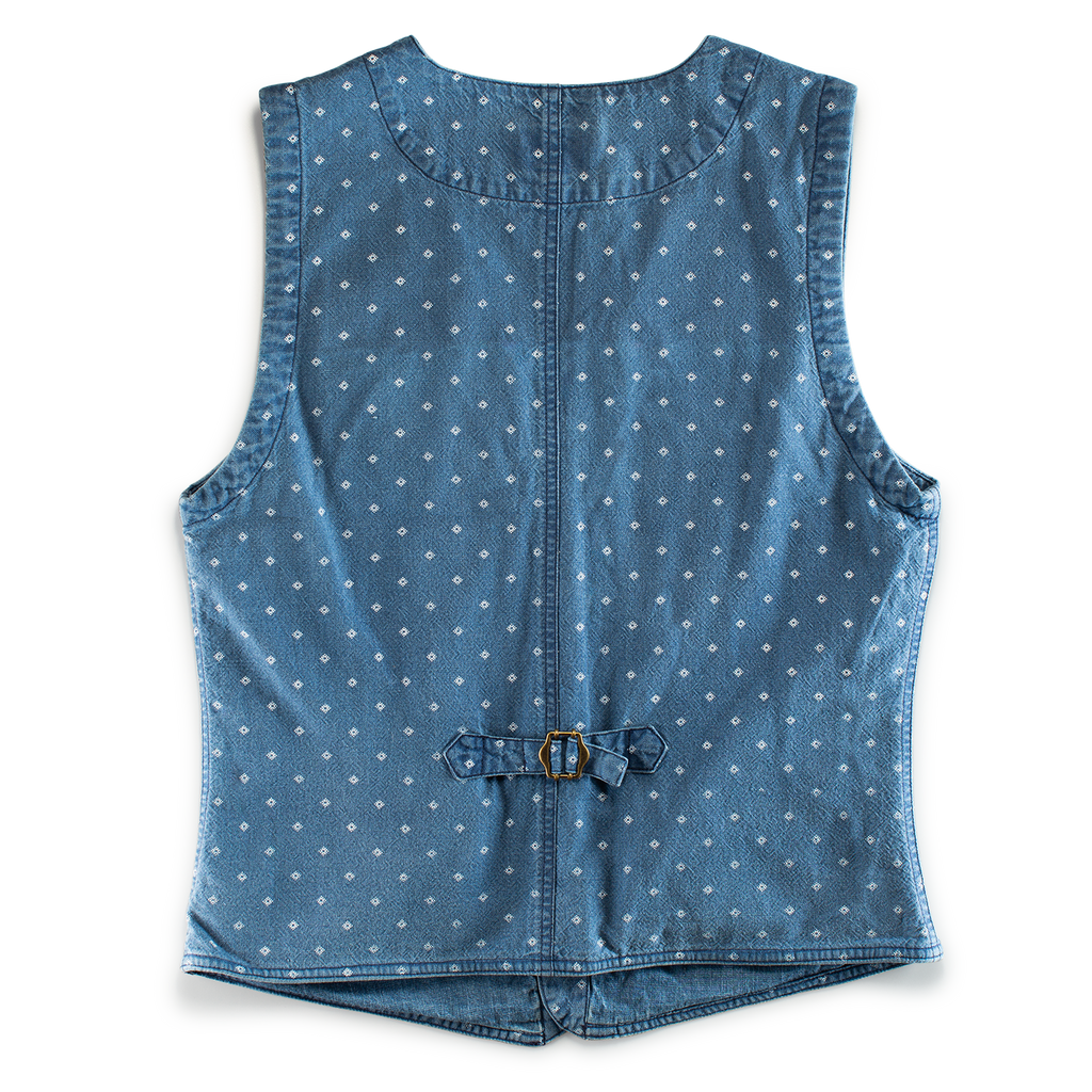 &SONS Drifter Indigo Pattern Waistcoat