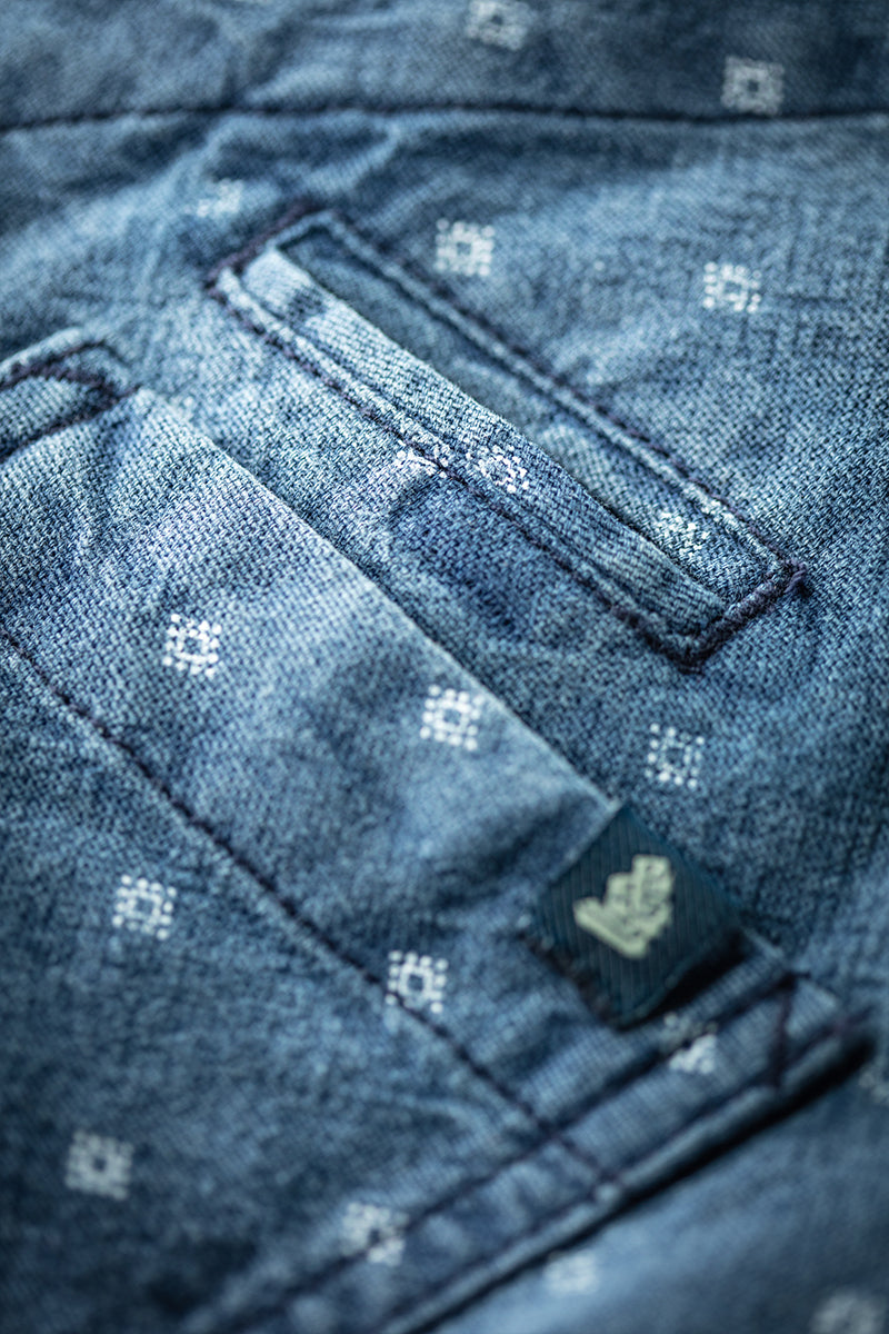 &SONS Drifter Indigo Pattern Waistcoat