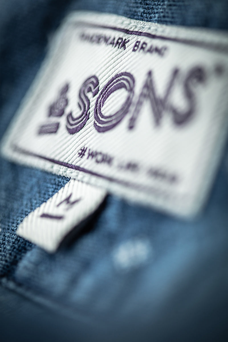 &SONS Drifter Indigo Pattern Waistcoat