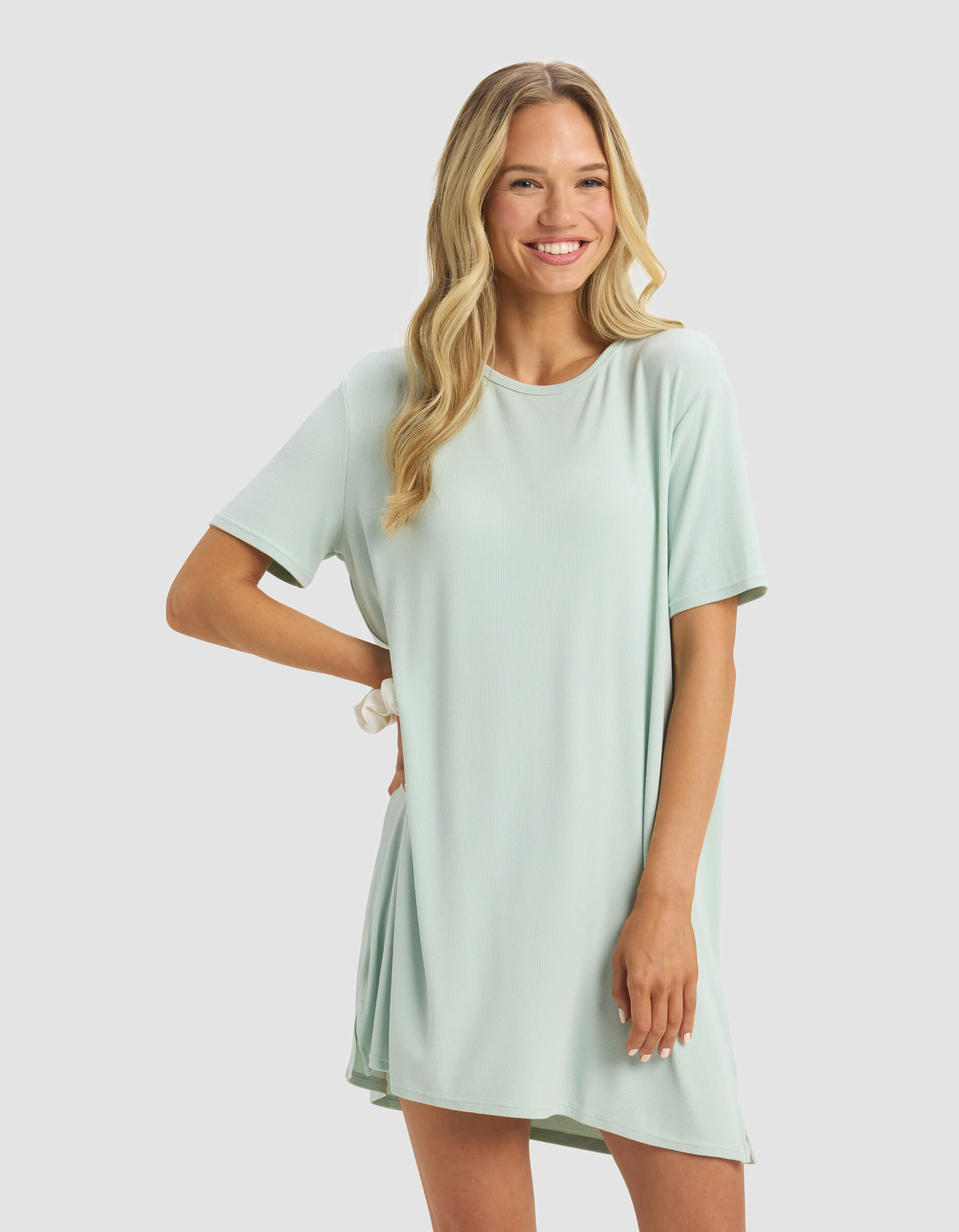 Women's Bamboo Rib-Knit Boyfriend Sleep Dress