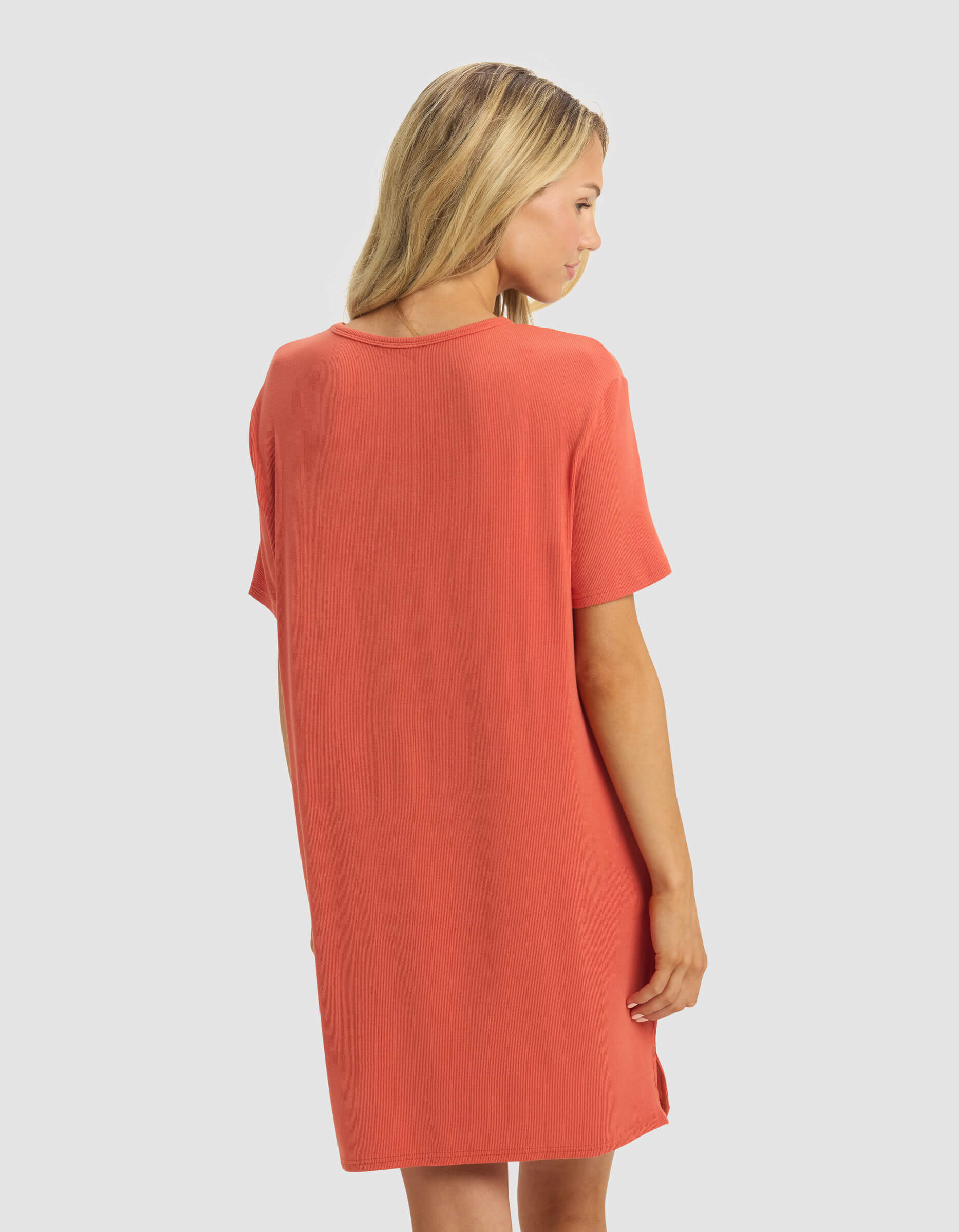 Women's Bamboo Rib-Knit Boyfriend Sleep Dress