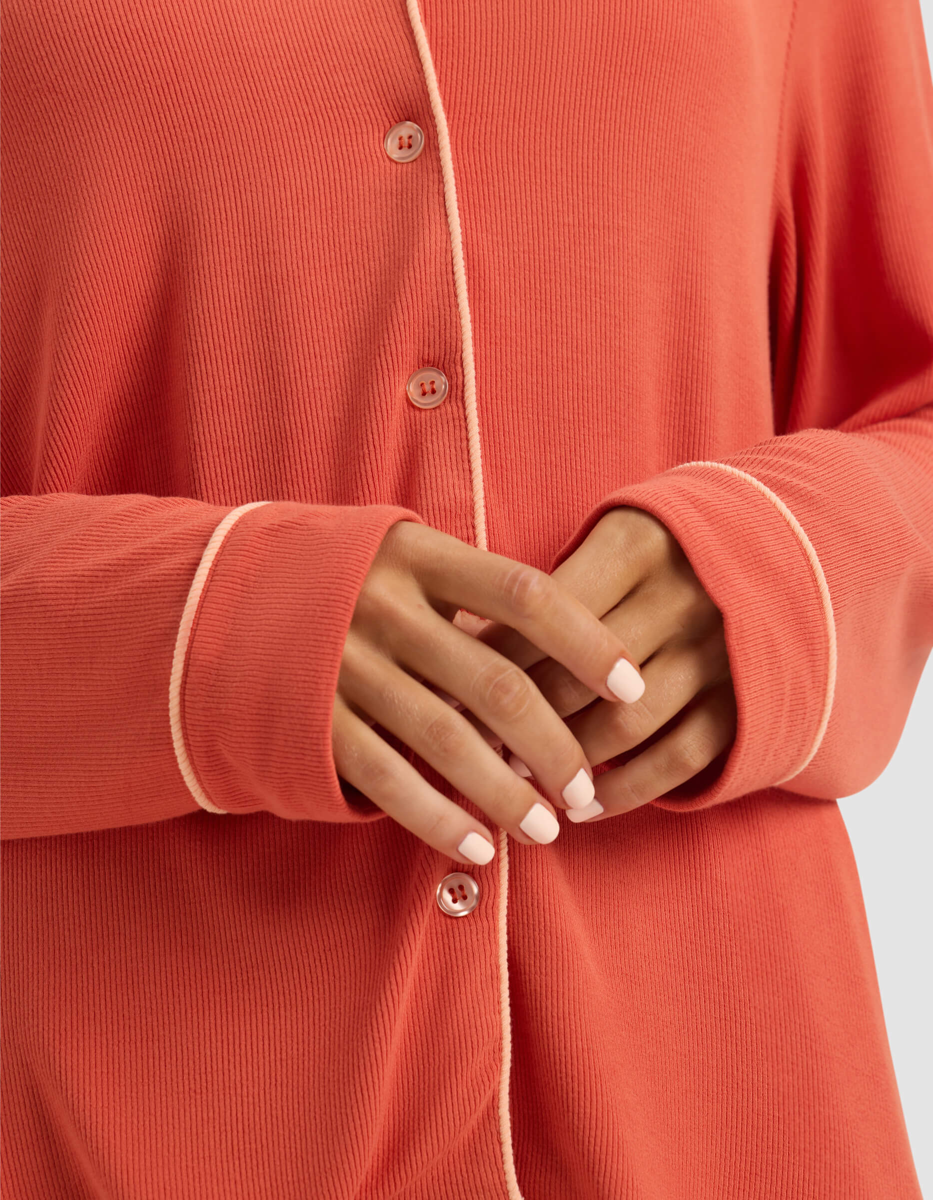 Women's Bamboo Rib-Knit Classic Long Sleeve Pajama Top - Last Chance