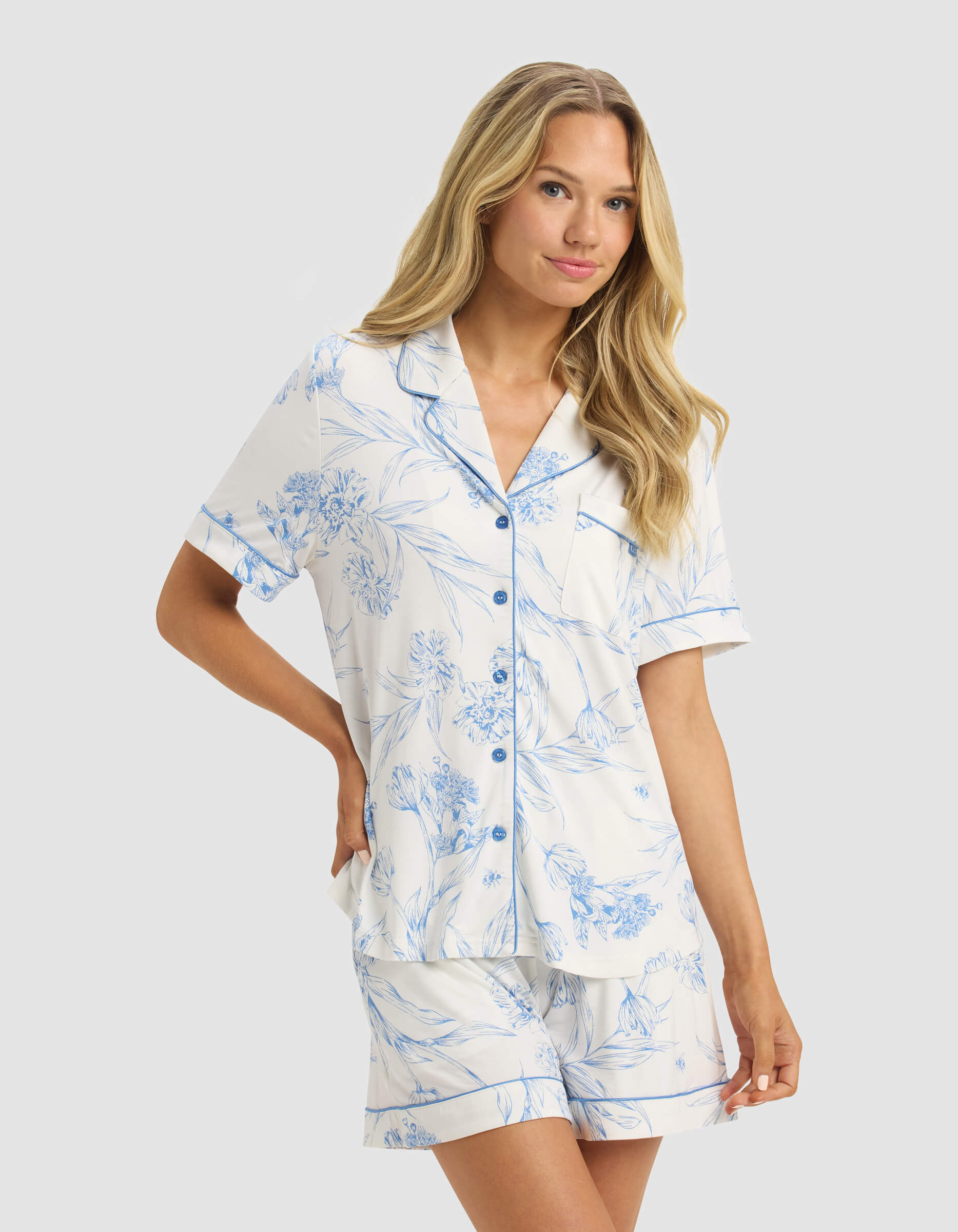 Women's Bamboo Stretch-Knit Short Sleeve Pajama Top