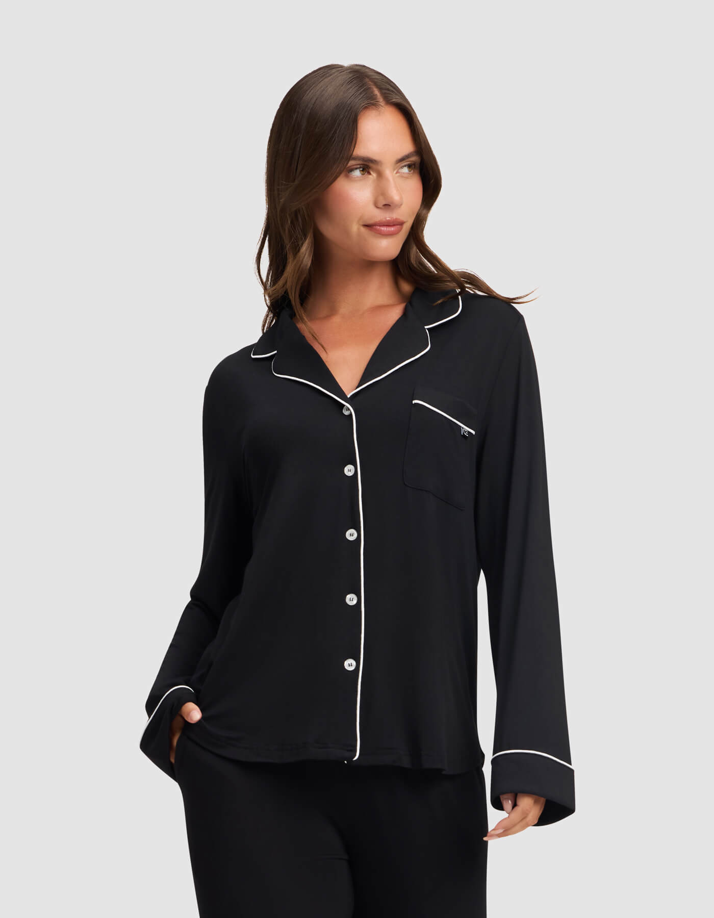Women's Bamboo Stretch-Knit Long Sleeve Pajama Top